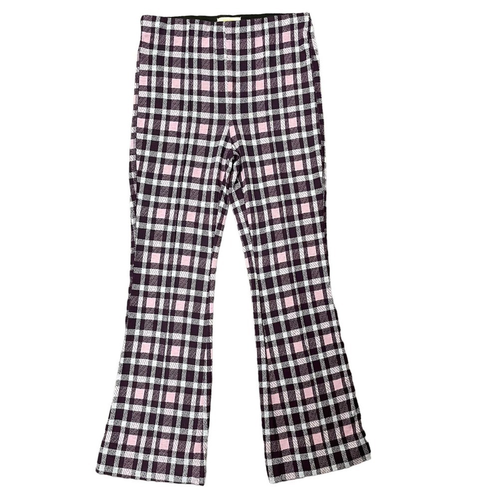 Anthropologie Maeve Plaid Ankle Pants - Purple, Lavendar, White